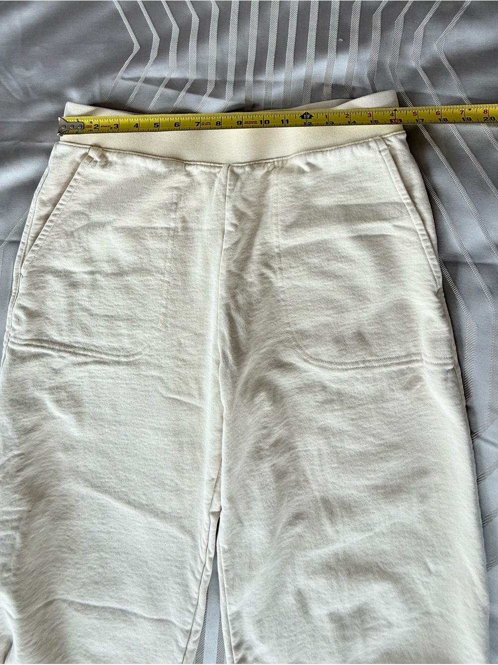 Tibi Calder Women’s Luxury Sweatpants Joggers 100% Cotton in Cream Like New - XL - Picture 10 of 12